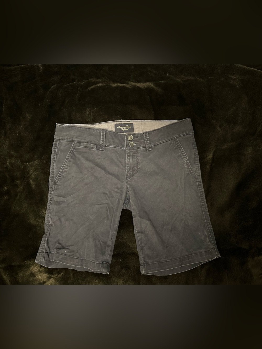 🔥 American Eagle Khaki Shorts (NAVY) BERMUDA/UNIFORM Women's Sz 0